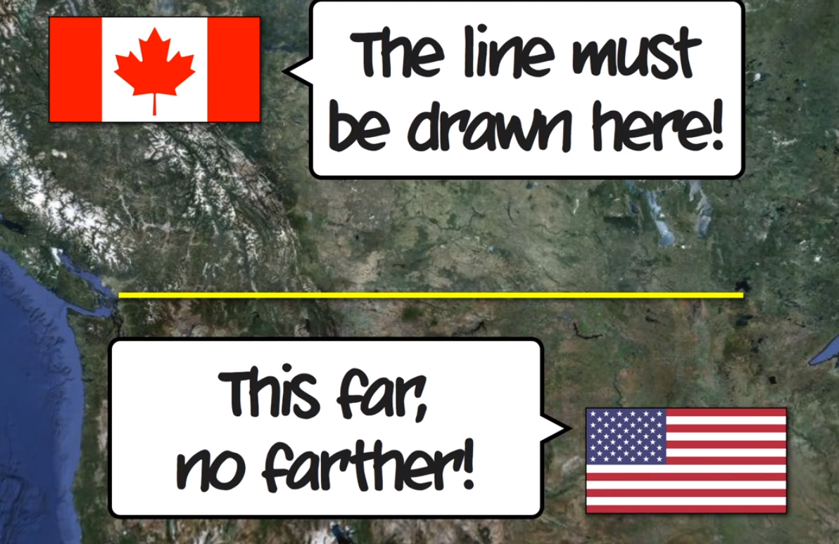 Bizarre Canada USA Borders